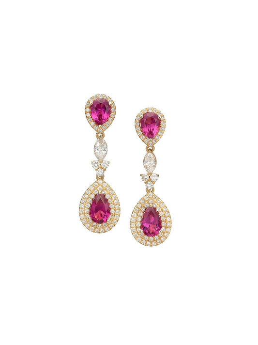 Diamond and tourmaline earrings